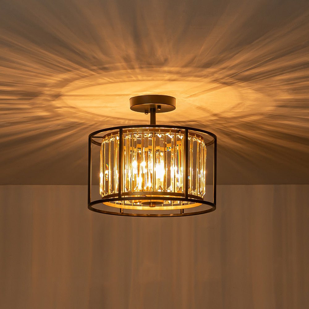 Crystal Semi Flush Ceiling Light