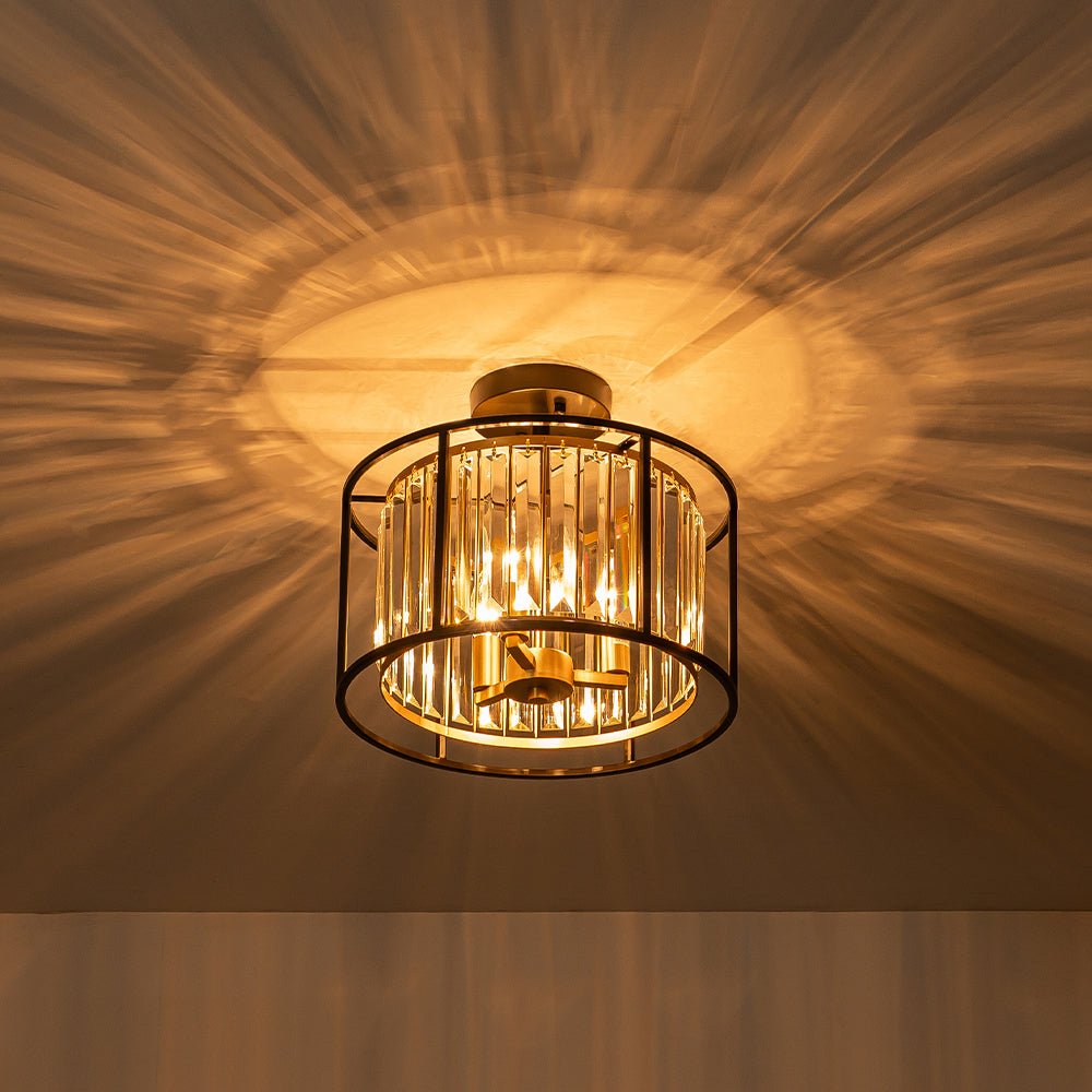 Crystal Semi Flush Ceiling Light