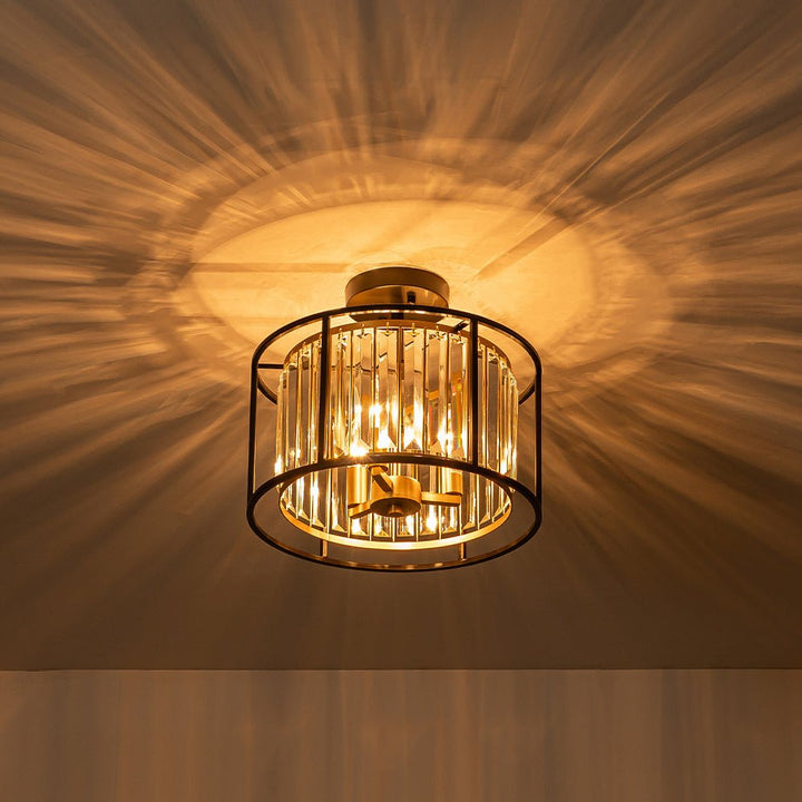 Crystal Semi Flush Ceiling Light