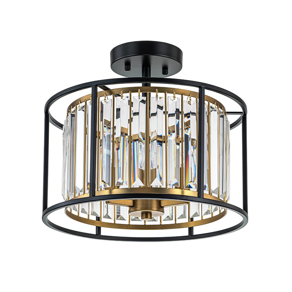 Crystal Semi Flush Ceiling Light