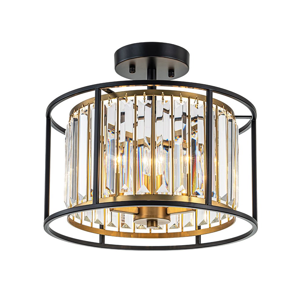 Crystal Semi Flush Ceiling Light