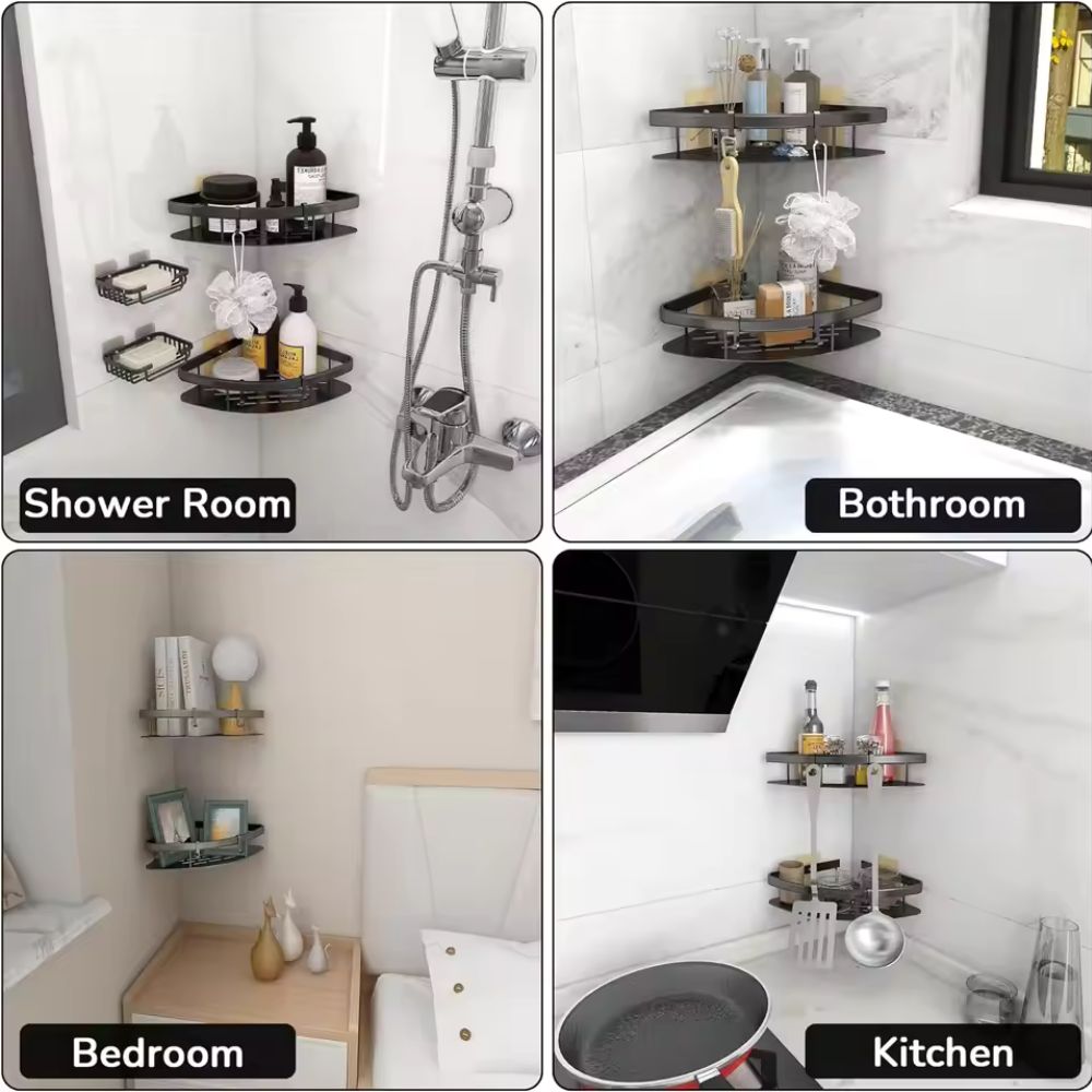 Curved Aluminium Shower Caddy
