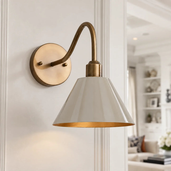 Curved Arm Cone Wall Light