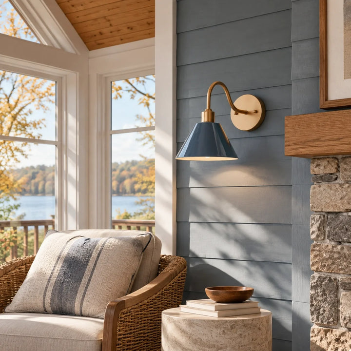 Curved Arm Cone Wall Light