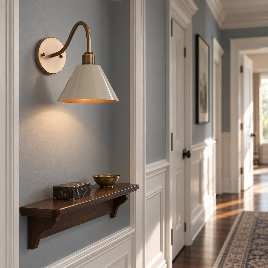 Curved Arm Cone Wall Light