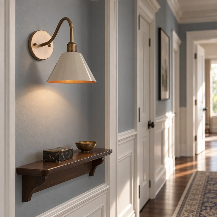 Curved Arm Cone Wall Light