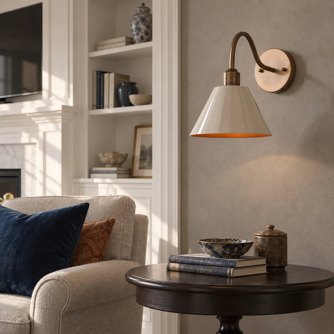 Curved Arm Cone Wall Light