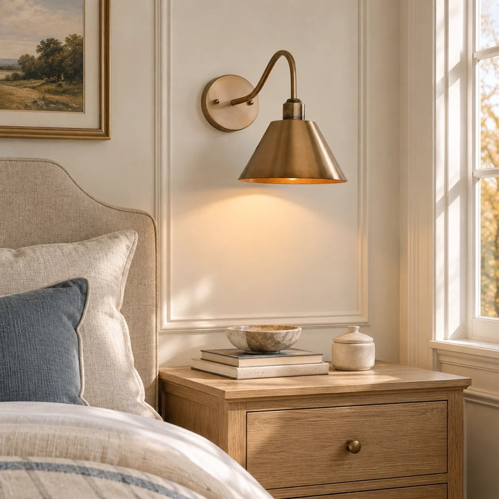 Curved Arm Cone Wall Light