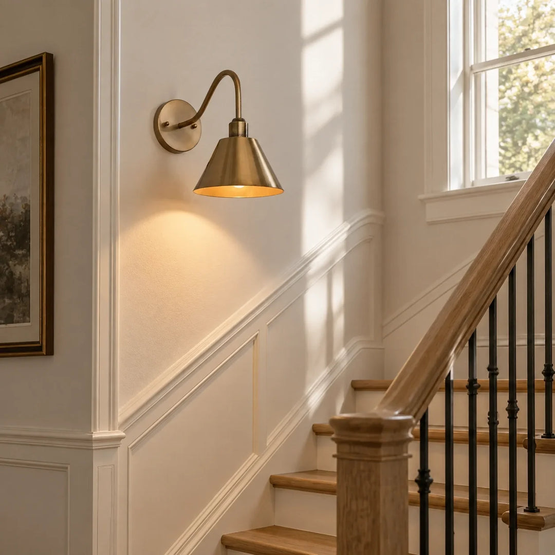 Curved Arm Cone Wall Light