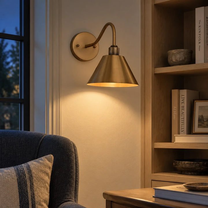 Curved Arm Cone Wall Light