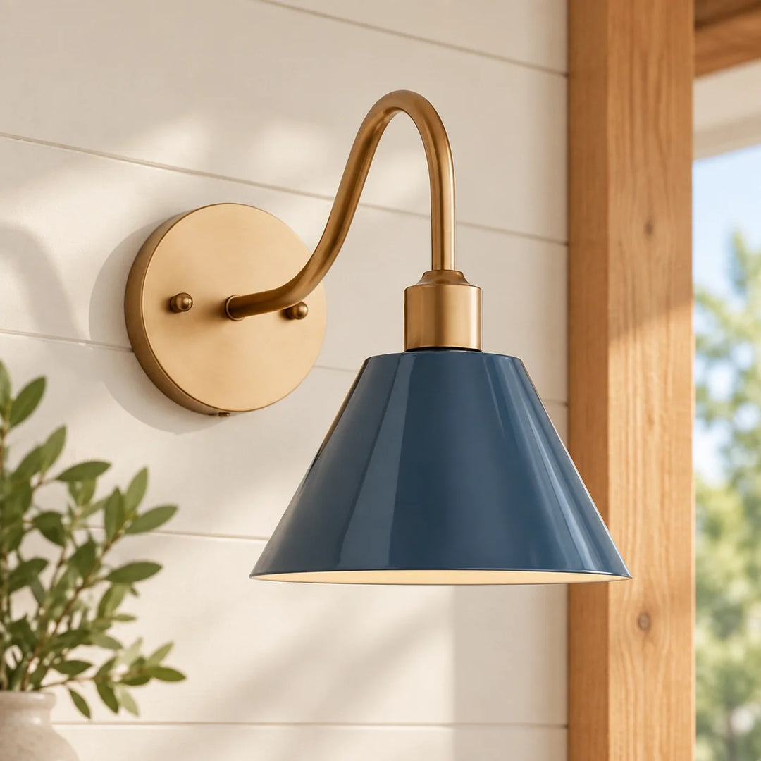 Curved Arm Cone Wall Light