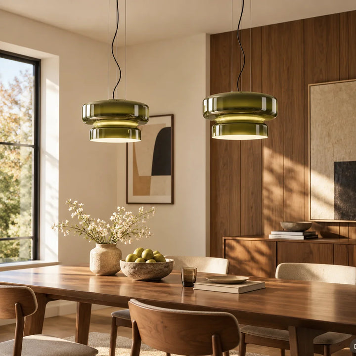Curved Glass Pendant Light