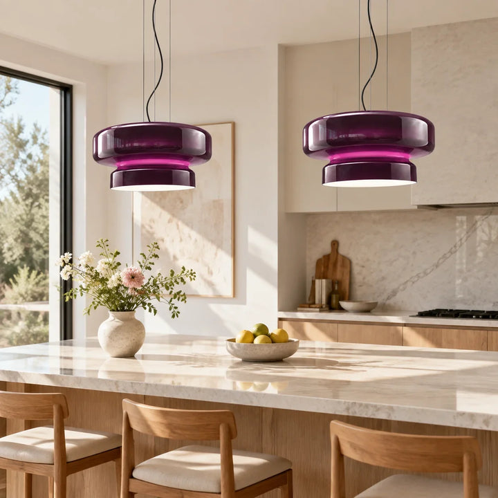 Curved Glass Pendant Light