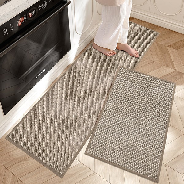 Cushioned basketweave kitchen runner