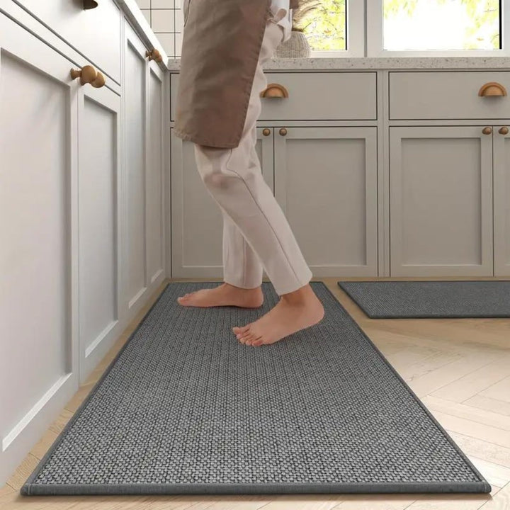 Cushioned basketweave kitchen runner