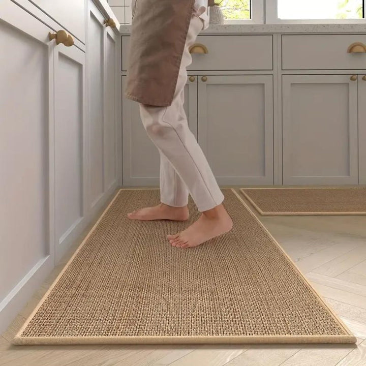 Cushioned basketweave kitchen runner