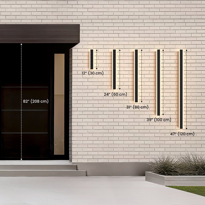 Linear LED Outdoor Wall Light | Black, 30-240 cm, Remote