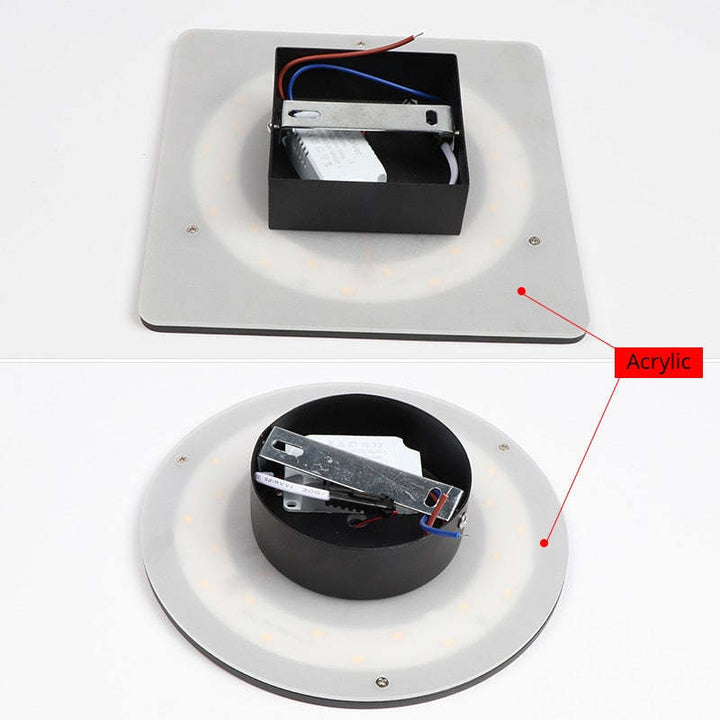 Halo Disc Outdoor Wall Light | Round or Square, Optional Sensor