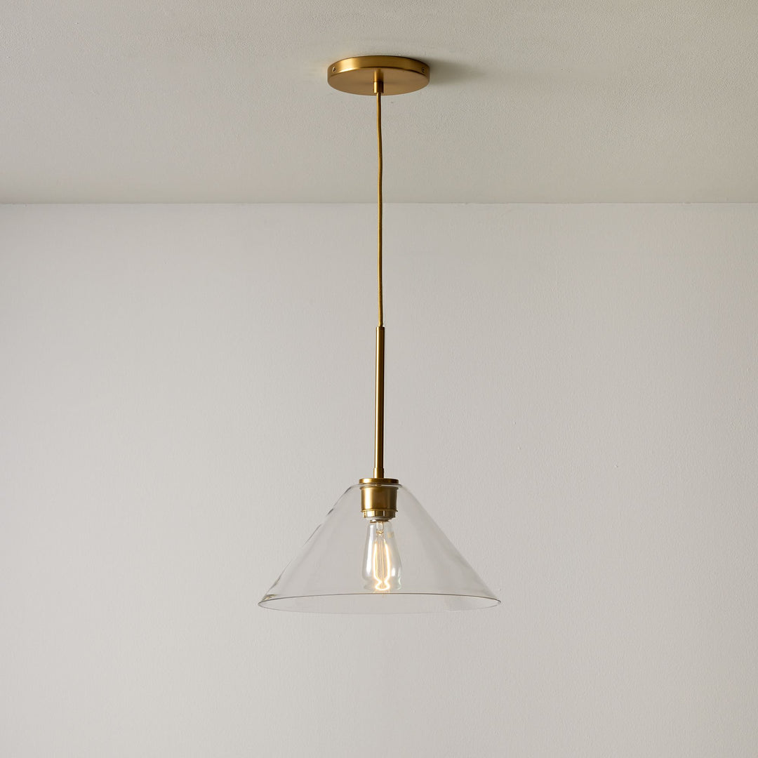 Cone Milk Clear Glass Cone Pendant Light for Kitchen