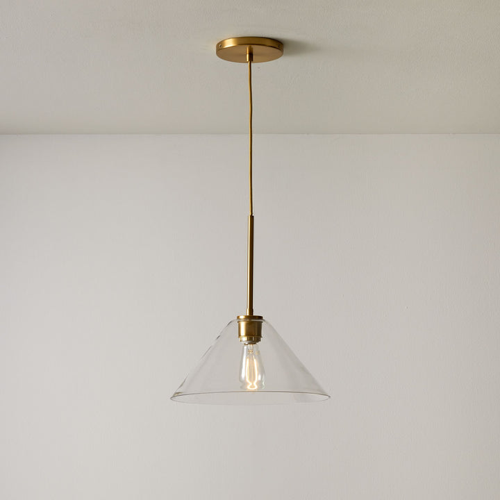 Cone Milk Clear Glass Cone Pendant Light for Kitchen
