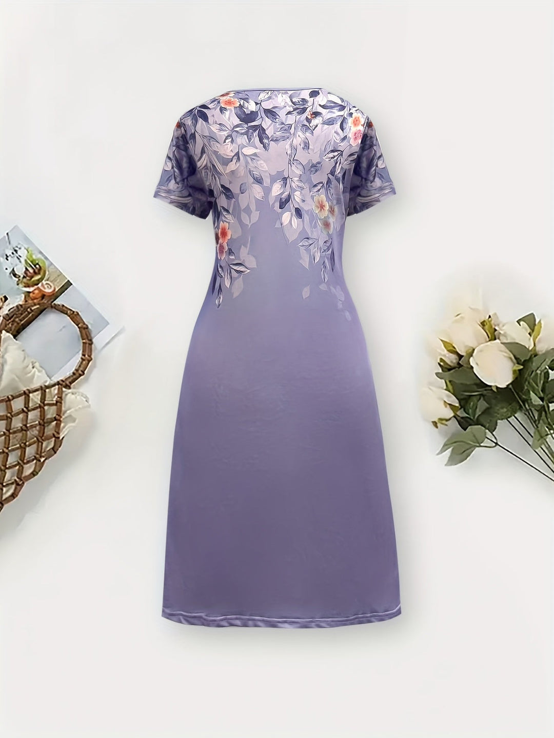 Women's A-Line Floral Midi Summer Dress – image 12