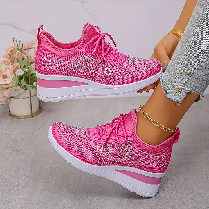 Women's Orthopaedic Knitted Lace-Up Comfort Trainers – image 9