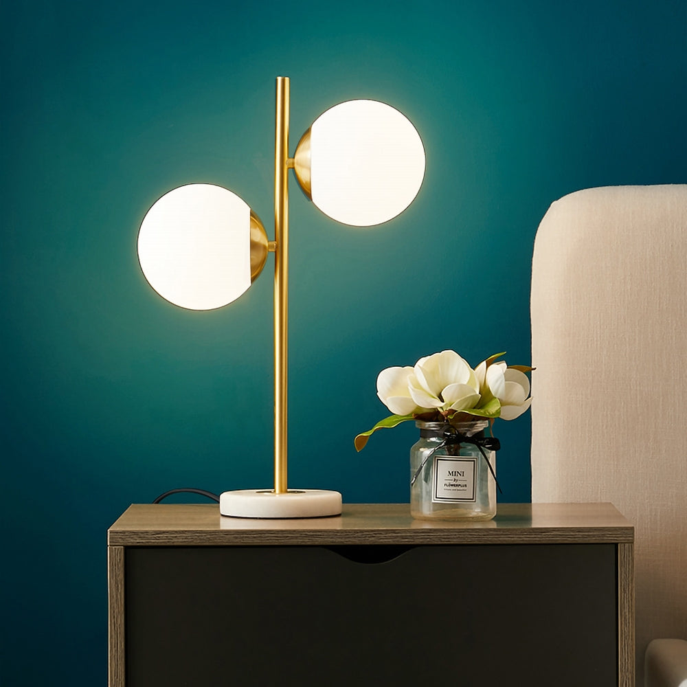 Gold Globe Table Lamp with Marble Base