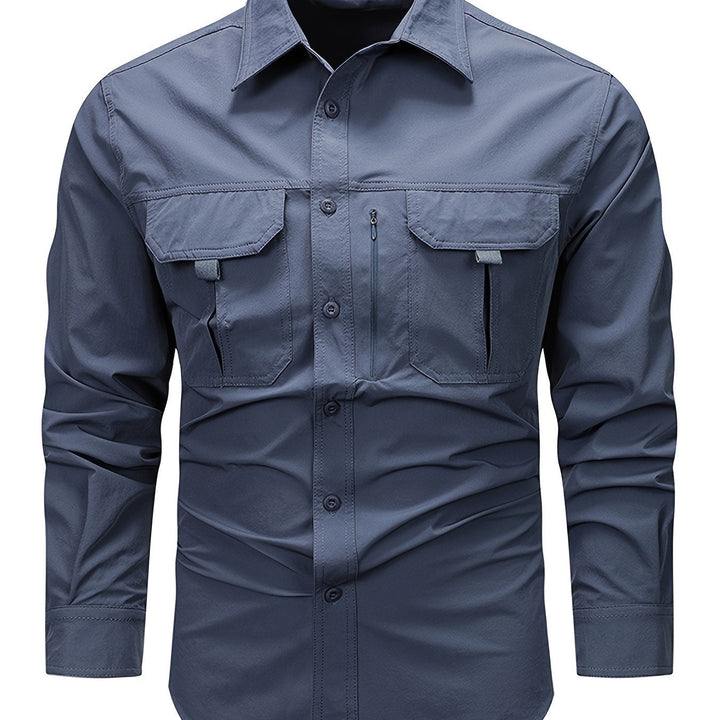 Men's Long-Sleeve Utility-Pocket Summer Shirt – image 5