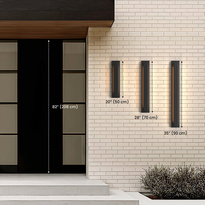 Vertical LED Outdoor Wall Light | Black, 3 Lengths