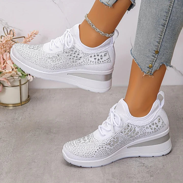 Women's Orthopaedic Knitted Lace-Up Comfort Trainers – image 10