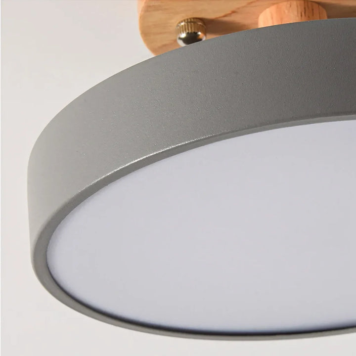 Eir Macaron Round Wood Grain Ceiling Lamp