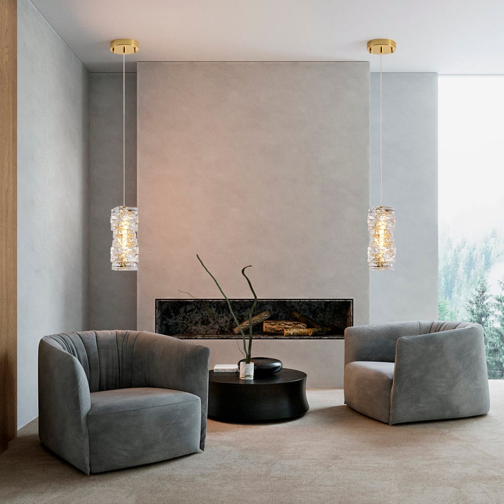 Crystal Mini Chandelier Pendant Light in Gold