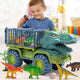 Dinosaur transport truck toy with figures