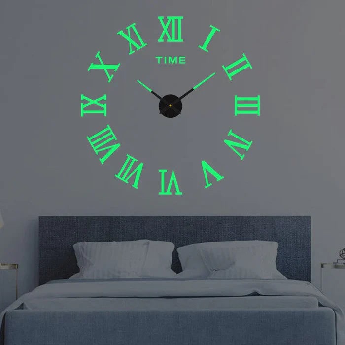 DIY frameless wall clock with stick-on numbers