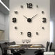 DIY frameless wall clock with stick-on numbers
