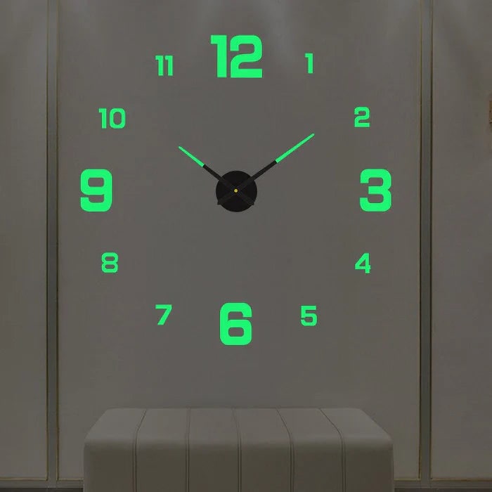 DIY frameless wall clock with stick-on numbers