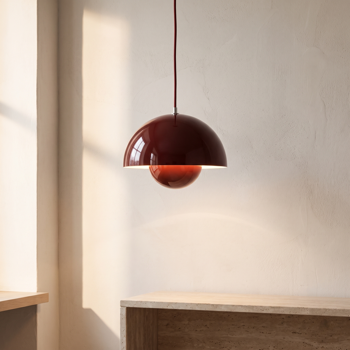 Dome Shade Pendant Light With Floating Globe Diffuser