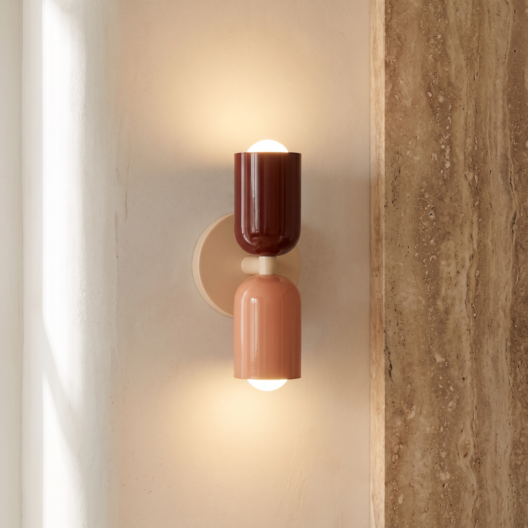 Double-Sided Capsule Wall Light With Round Backplate