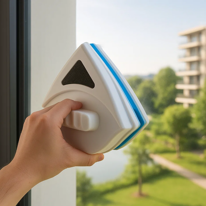 Double-sided magnetic window cleaner