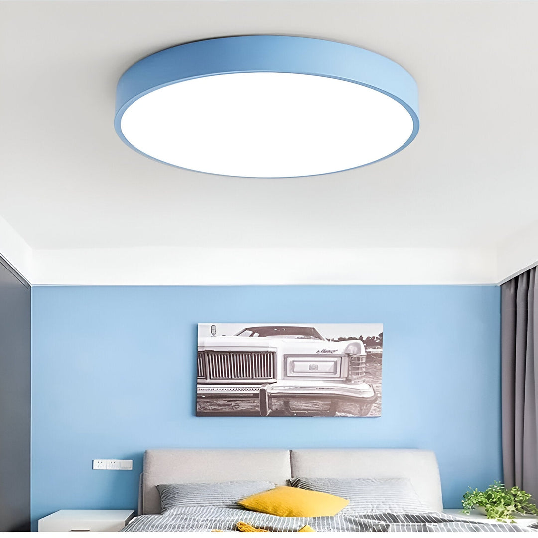 Low-Profile Round LED Ceiling Light With Minimal Frame