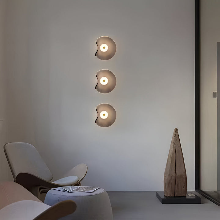 Wavy Glass Wall Light | Sculptural Disc, Four Colours