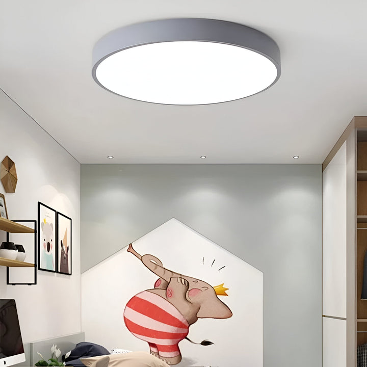 Low-Profile Round LED Ceiling Light With Minimal Frame