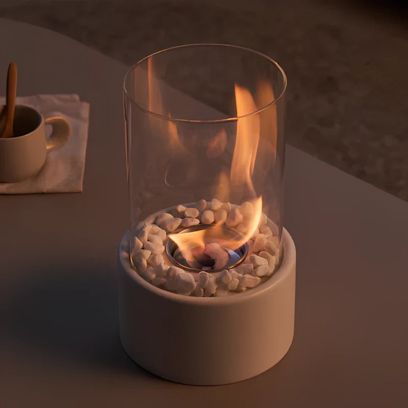 Glass and Metal Everlasting Flame Oil Lamp