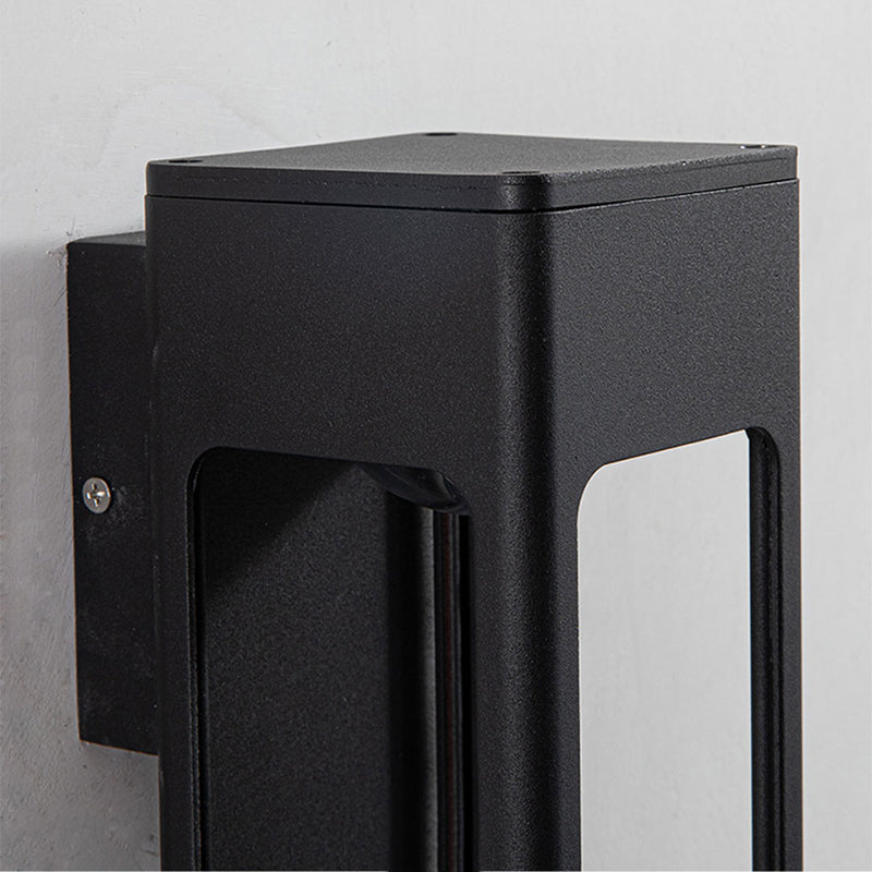 Geometric Outdoor Wall Light | Black, Optional Sensor