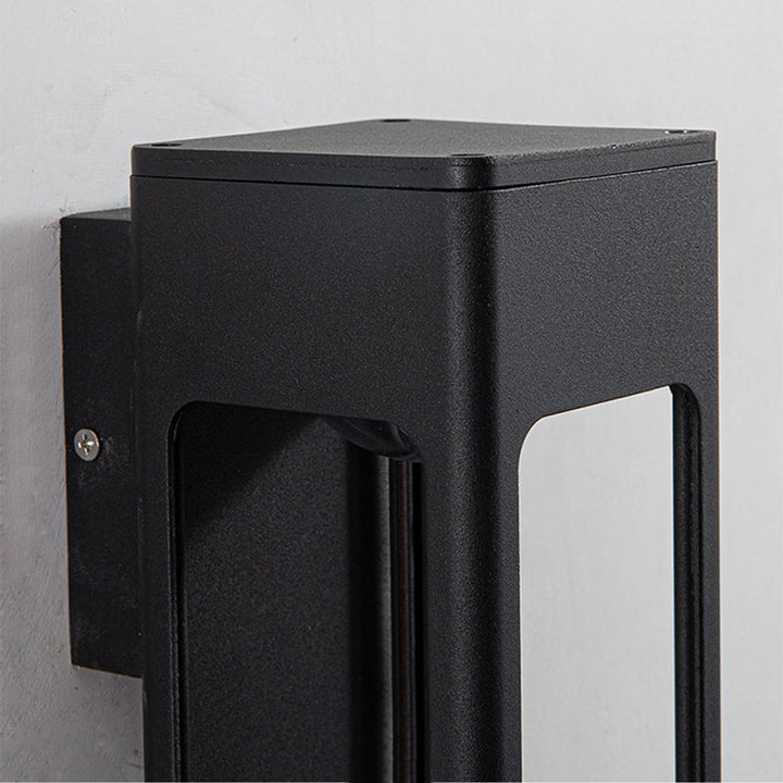 Geometric Outdoor Wall Light | Black, Optional Sensor