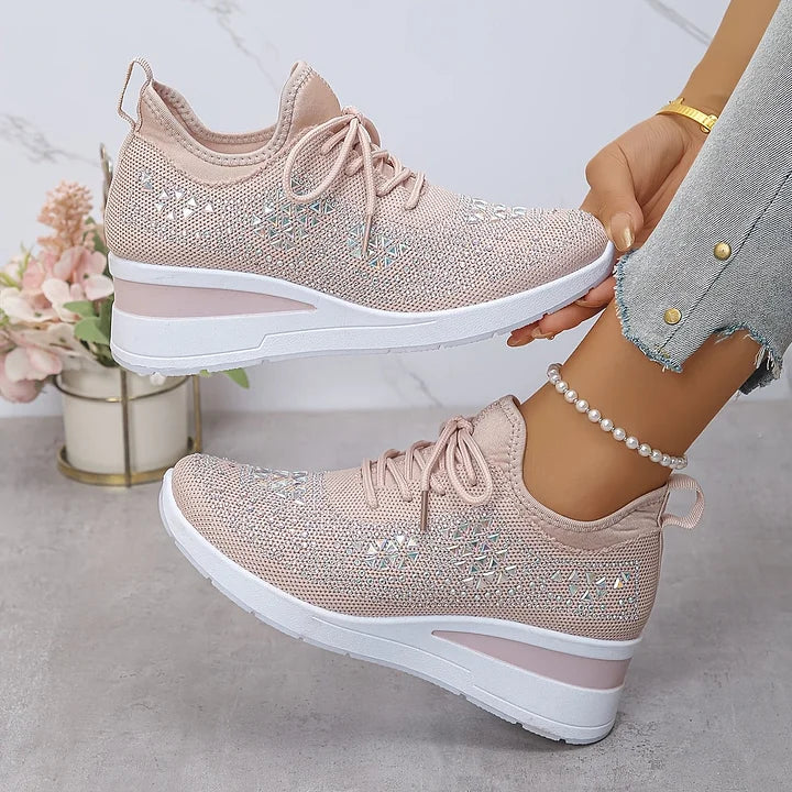 Women's Orthopaedic Knitted Lace-Up Comfort Trainers – image 5
