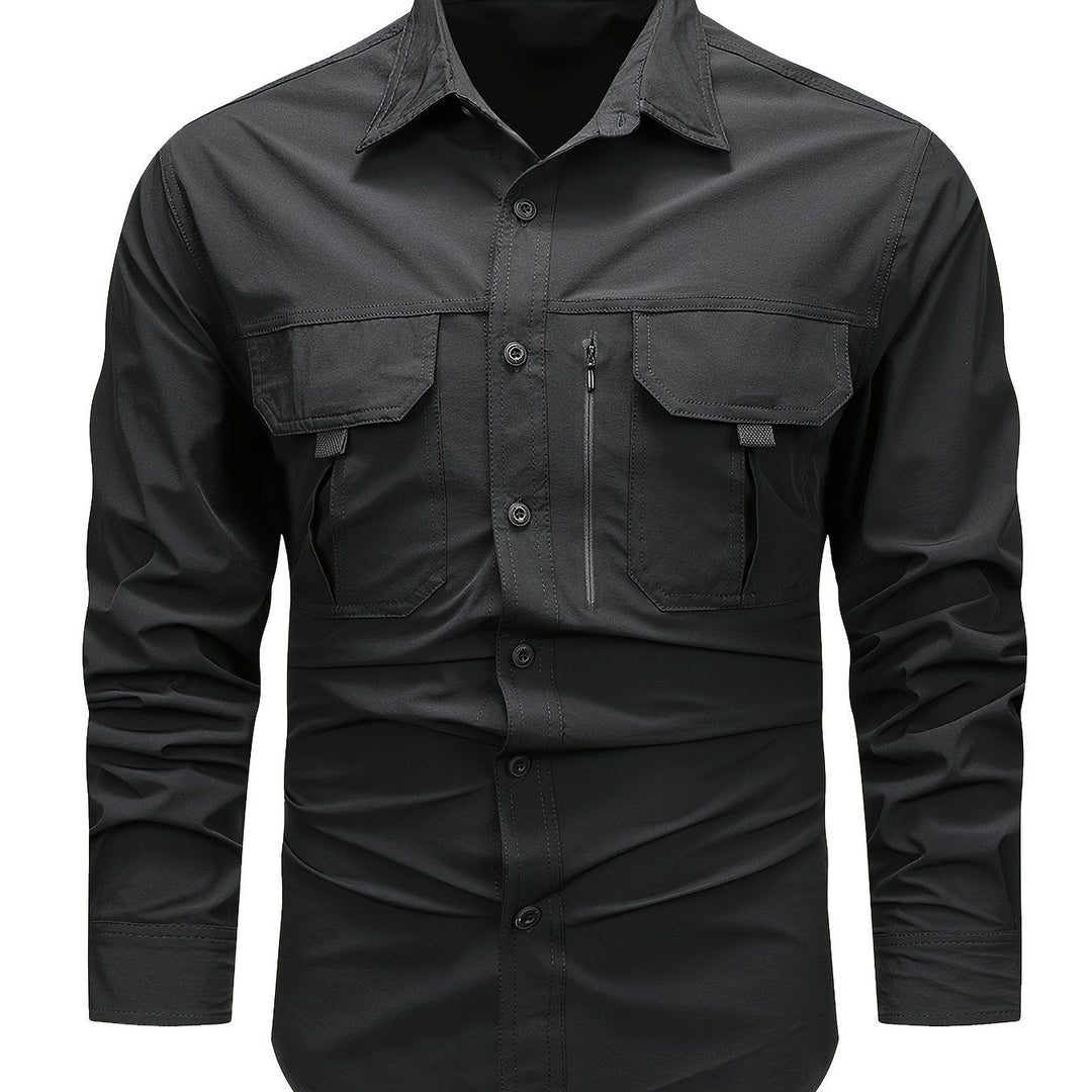 Men's Long-Sleeve Utility-Pocket Summer Shirt – image 1