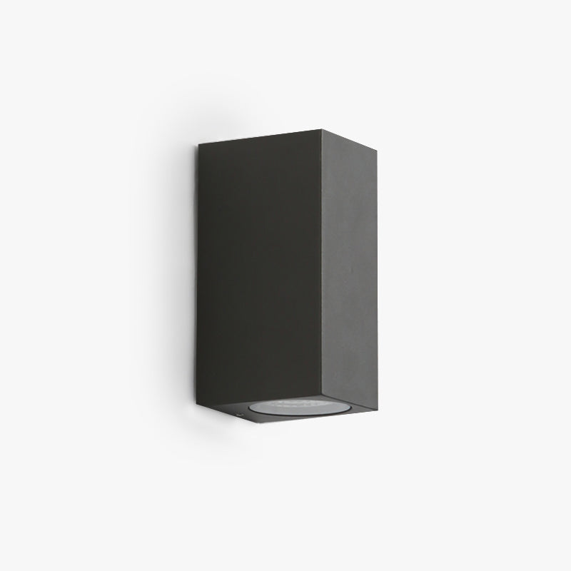 Square Up and Down Outdoor Wall Light | Black LED