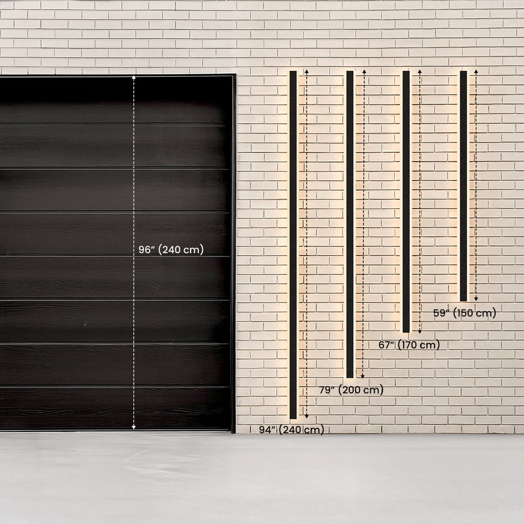 Dusk-to-Dawn Linear Outdoor Wall Light | Black, 30-240 cm
