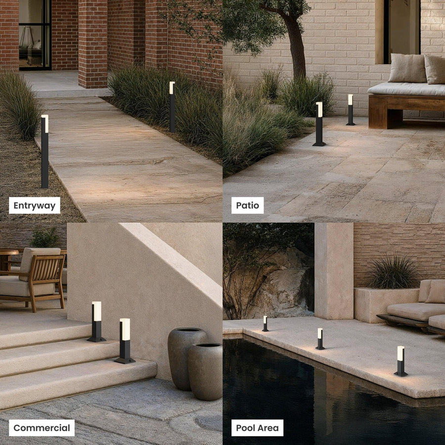 Black Aluminium Garden Path Light | 23-61 cm